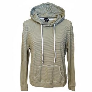 Wet Seal Hoodie Pullover Drawstring Green Striped y2k 2000s Women’s Large soft